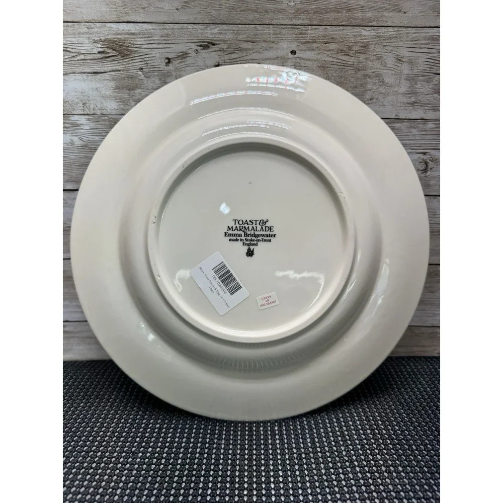 Emma Bridgewater Black Toast & Marmalade Dinner Plate Butterfly Mark  2022 10½